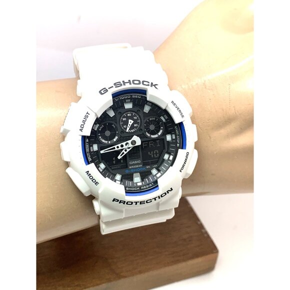 Casio Men's Watch G-Shock GA100B-7A White Resin Quartz 50mm Analog Digital 5081 - Picture 12 of 15
